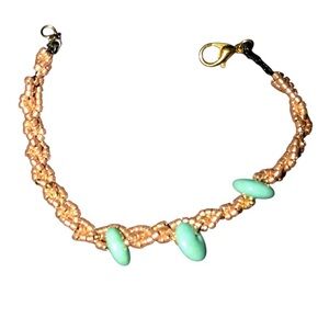 Gold & Turquoise Beaded Bracelet
